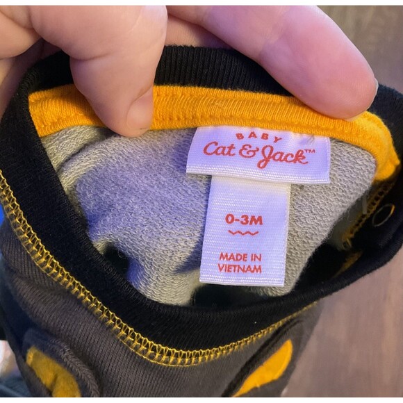 spooky were wolf baby 2 piece set halloween nwt 0-3 months black brown woof - Picture 4 of 4